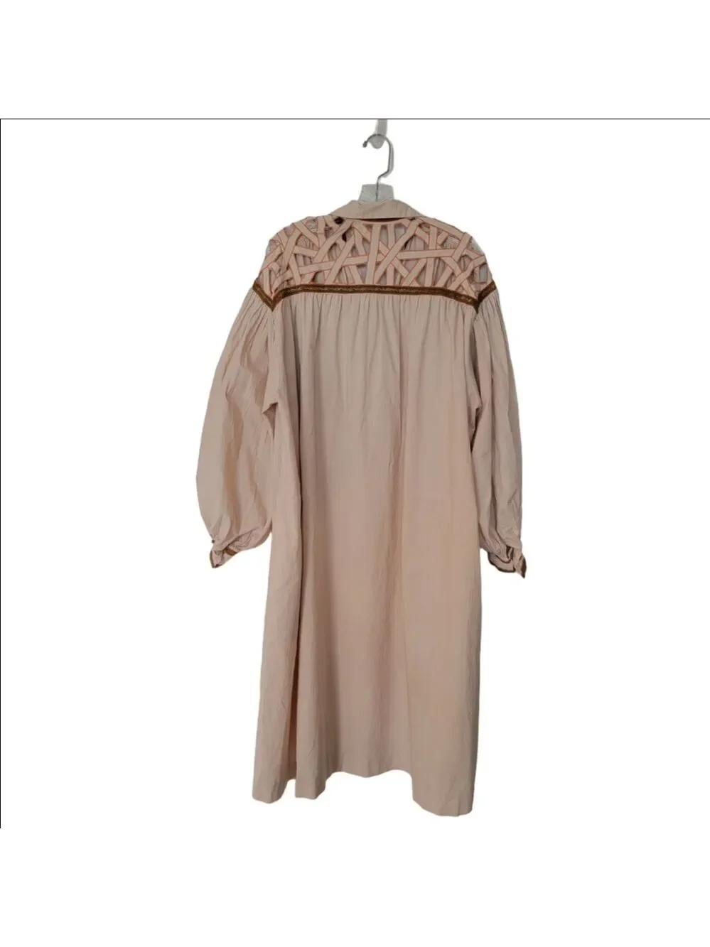 Lillie Rubin Beige Indie Gropecore Granola Girl Dress with Brown Accents